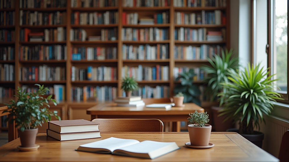 Close-up view of a modern learning space with educational materials