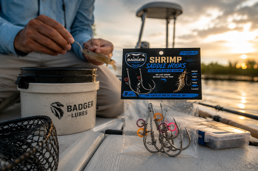Thumbnail: Badger Shrimp Saddle Hooks – 5 Pack
