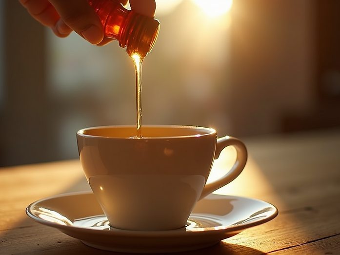 A-close-up-shot-of-honey-being-poured-into-a-cup-of-coffee-with-warm-tones-and-natural-day