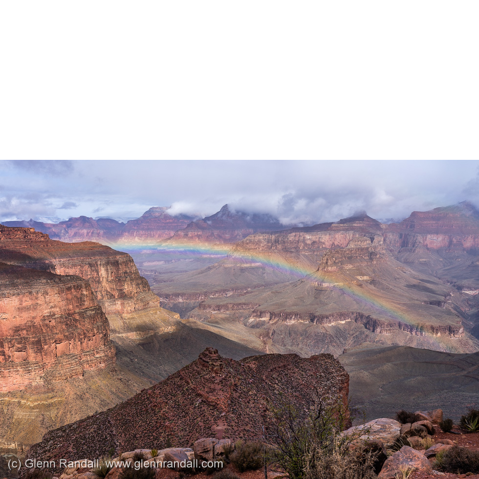 Rainbow over the Grand Canyon from the Hermit Trail near Lookout Point, Grand Canyon National Park, Arizona