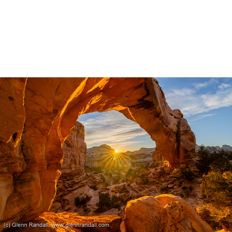 Hickman Natural Bridge at sunrise, Capitol Reef National Park, Utah