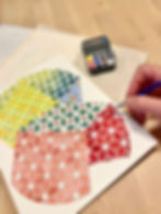 Watercolor painting of geometric patterns