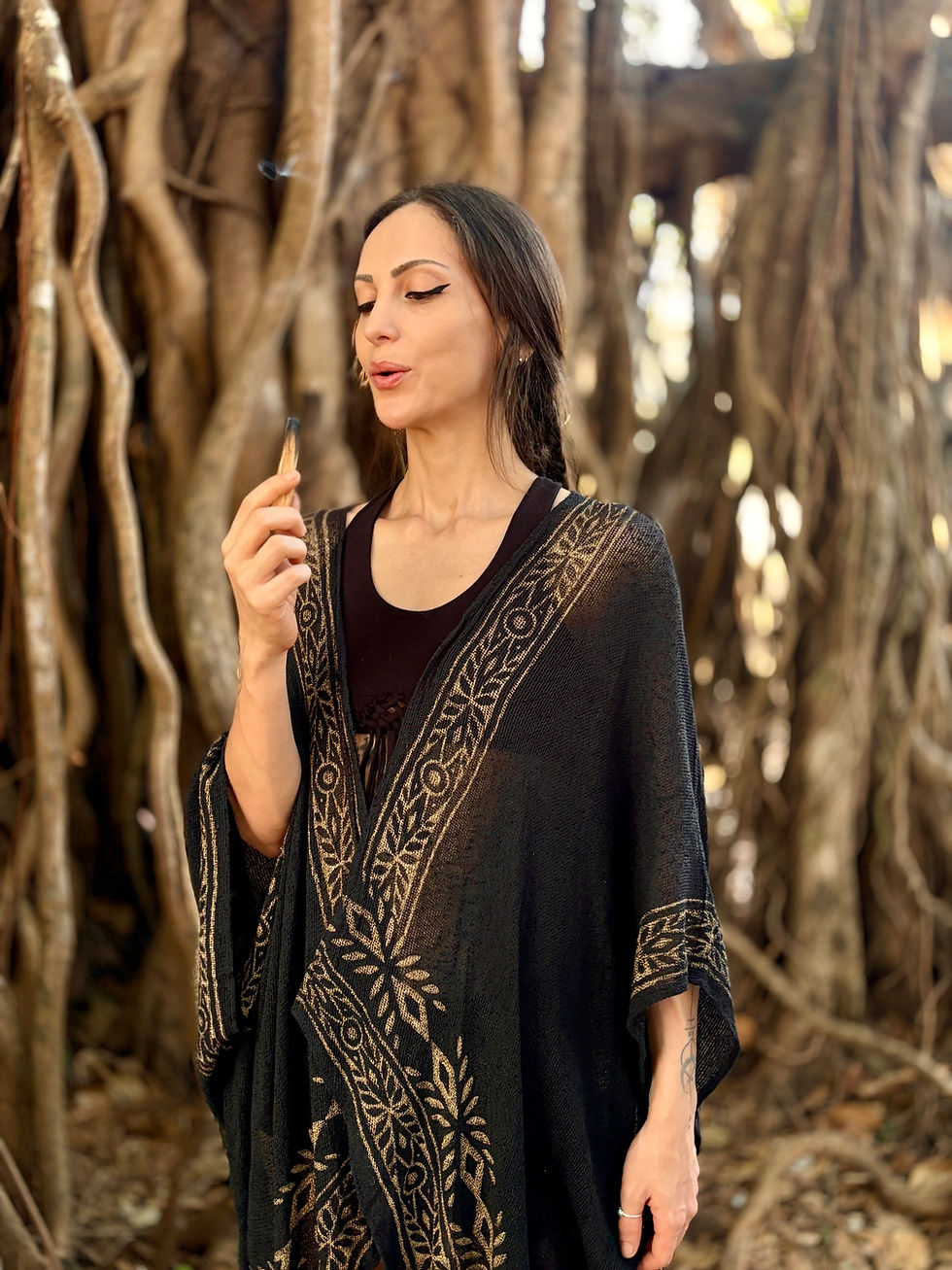 Golden Block Printed Black Kimono