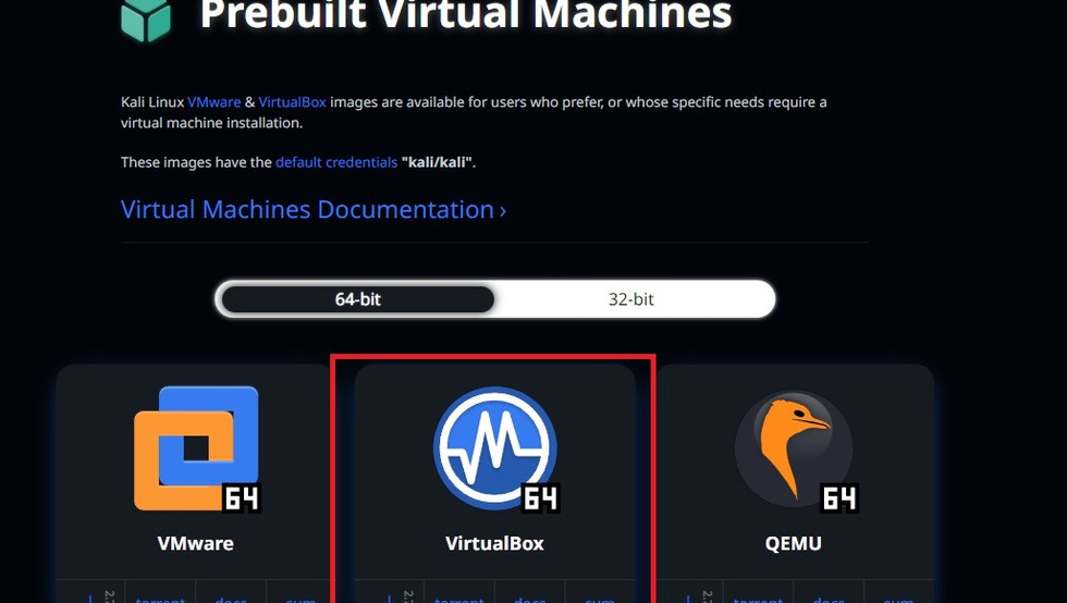 3c: Click Virtualbox 64