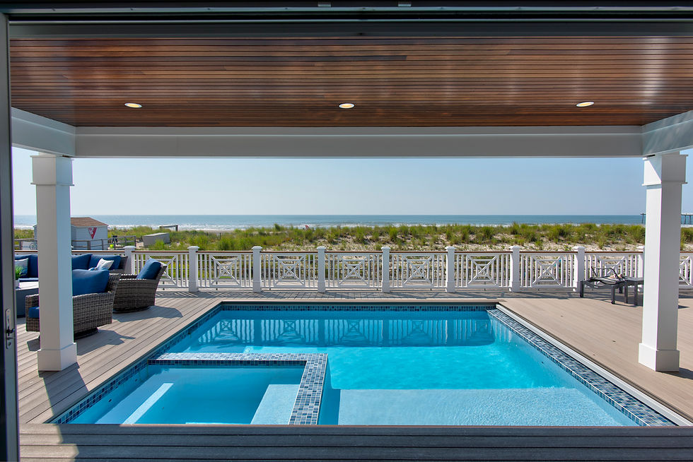 Elevated pool above boardwalk