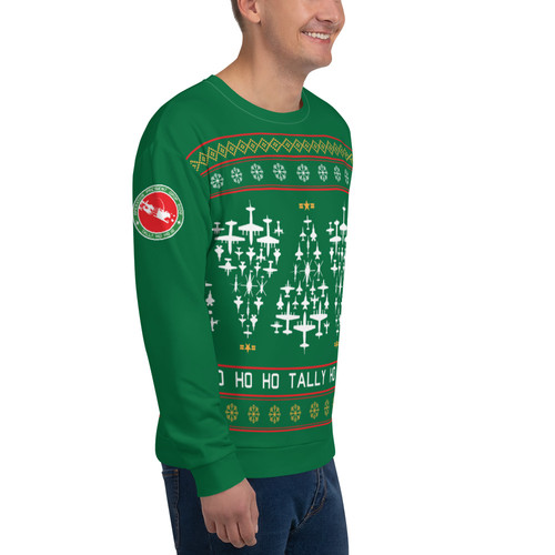 Tally Ho Ho Ho Holiday Sweatshirt | FighterPilotPodcast