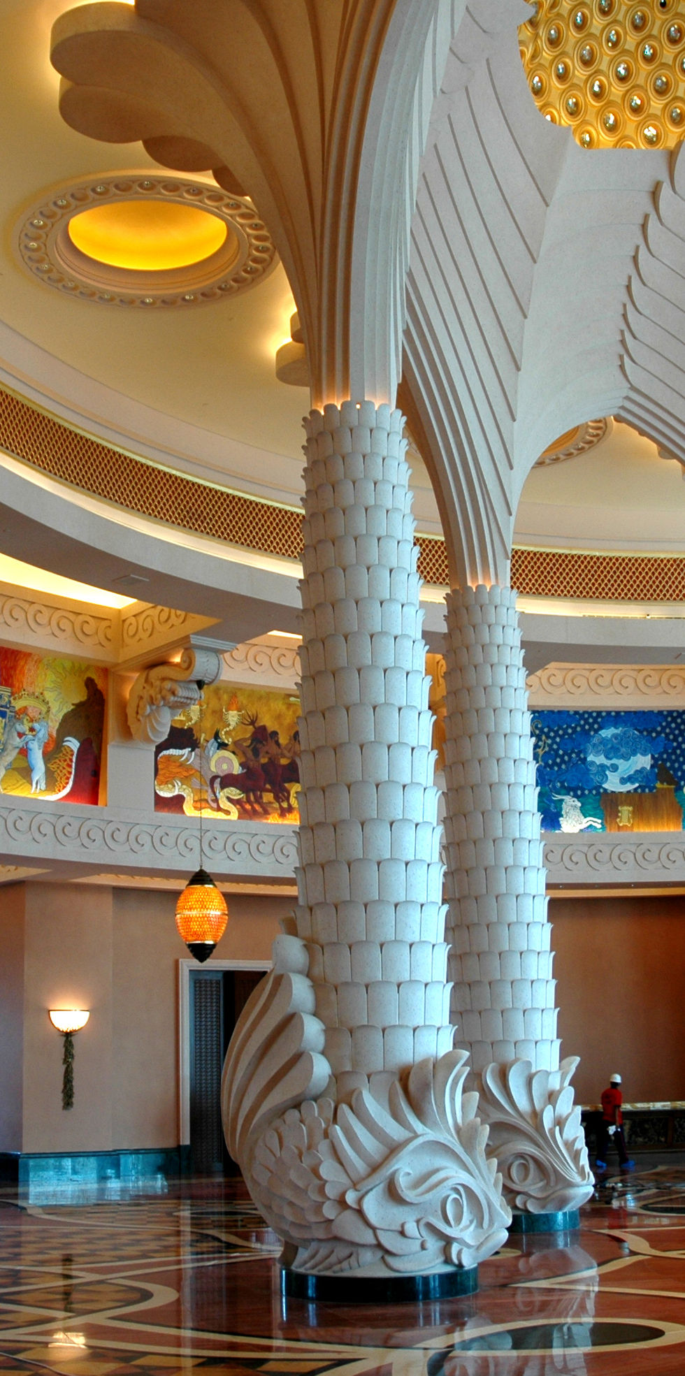 Fish Tail Columns in Grand Lobby
