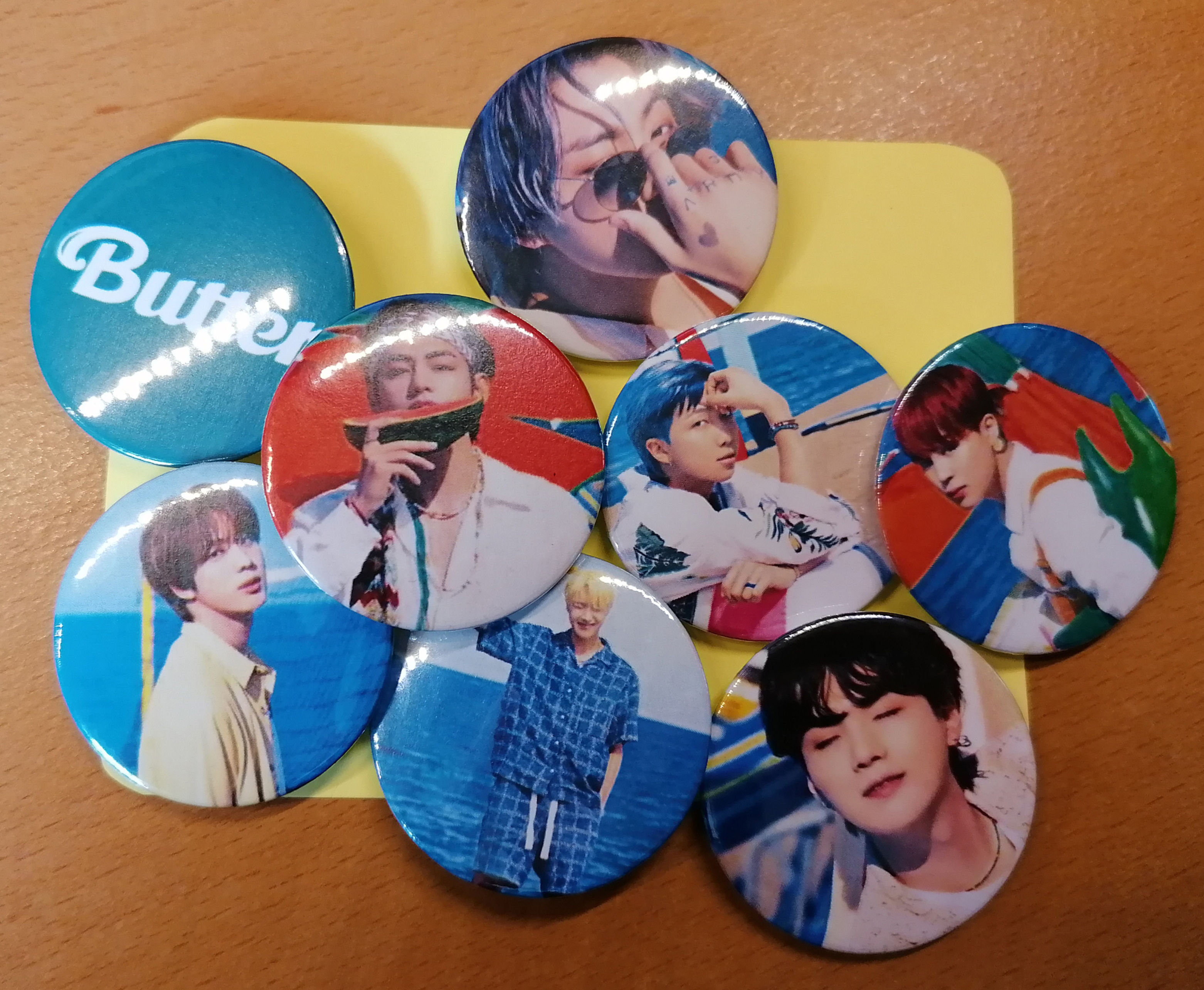 BTS Bangtan Boy Band KPOP Butter Inspired 45mm Pin Badge Selection