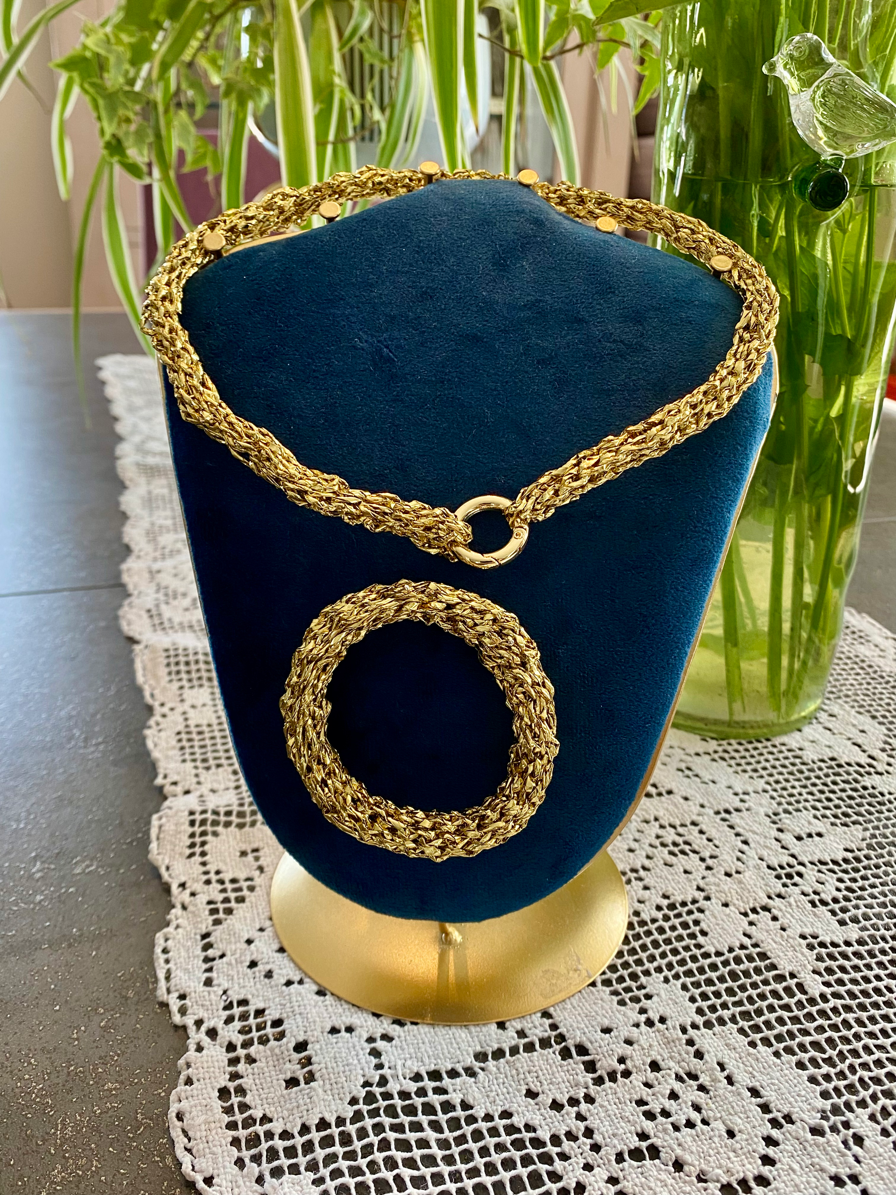 Parure tour de cou jonc et son bracelet