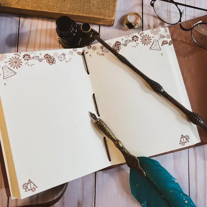 Thumbnail: Harry Potter Deathly Hollows Leather Wrap Journal