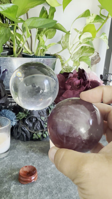 Thumbnail: Natural Purple & Green Rainbow Fluorite Sphere