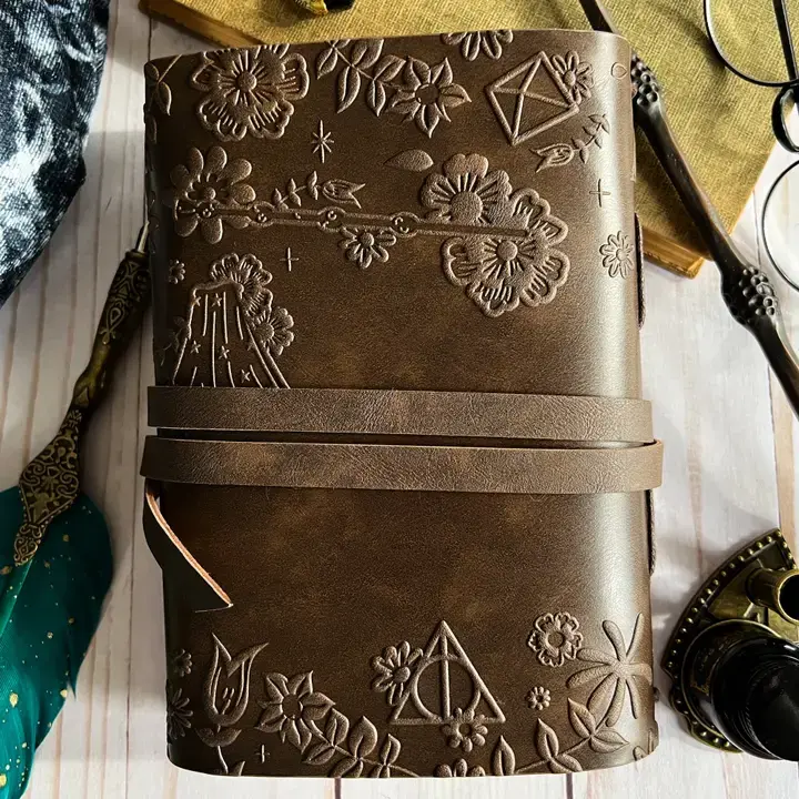 Thumbnail: Harry Potter Deathly Hollows Leather Wrap Journal
