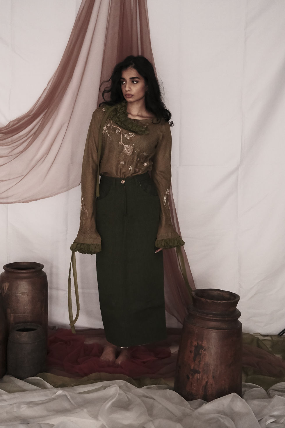 Thumbnail: Theke Skirt, Khadi Cotton