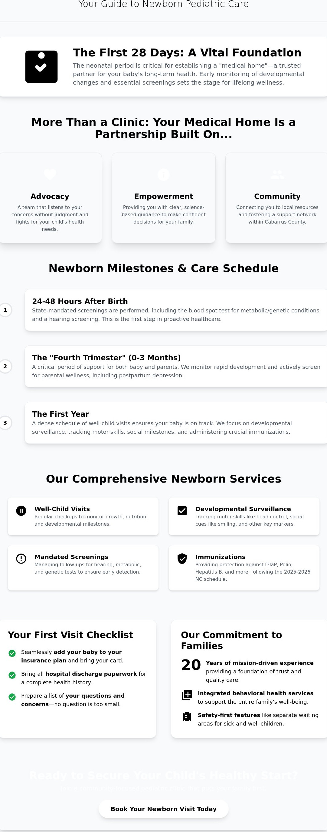 Pediatric clinic Concord NC for newborns