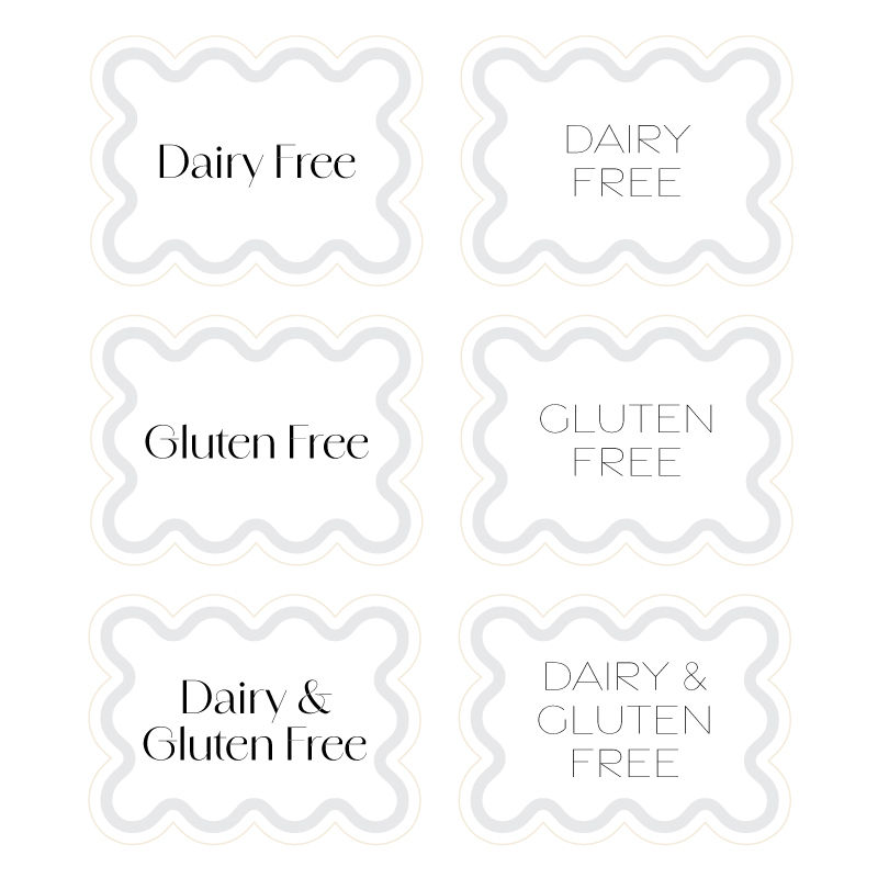 Thumbnail: Allergy Place Cards - Gluten / Dairy Free