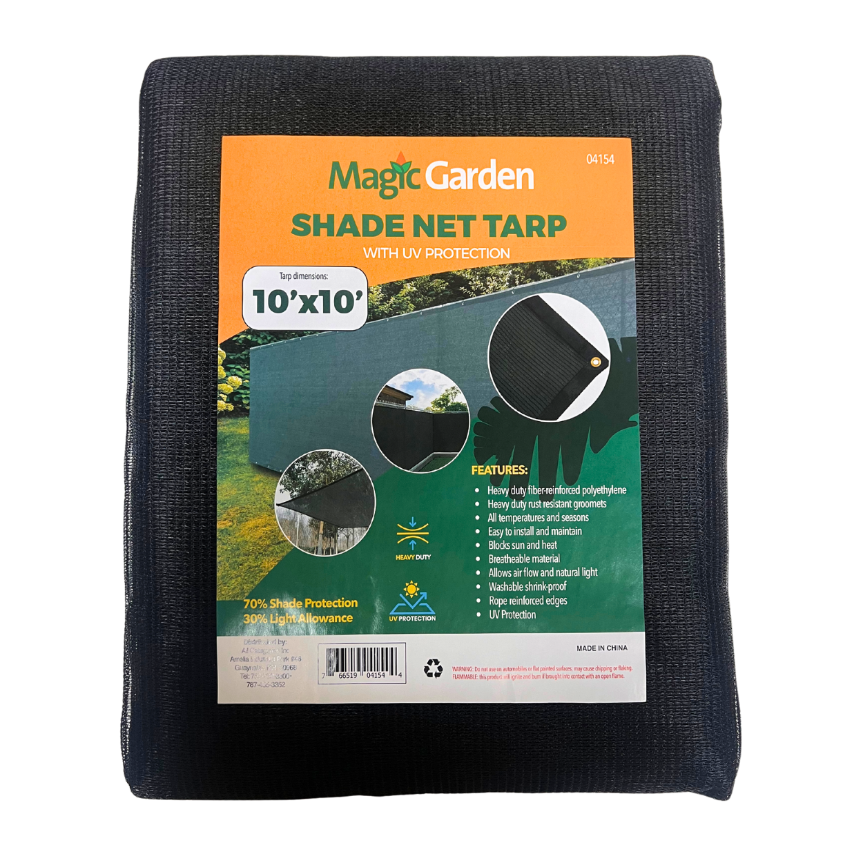 SHADE NET 10' X10' BLACK