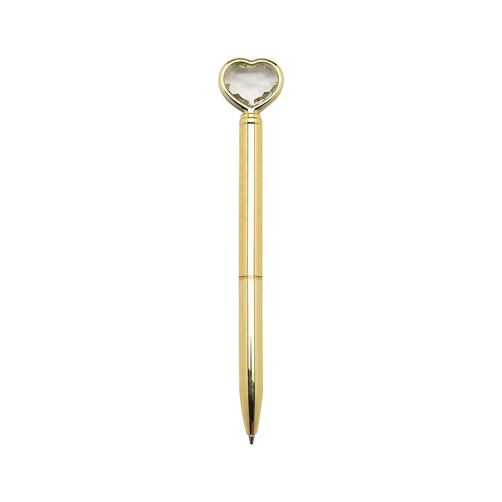 Miniatura: Caneta Metal Coração Diamante - 14656