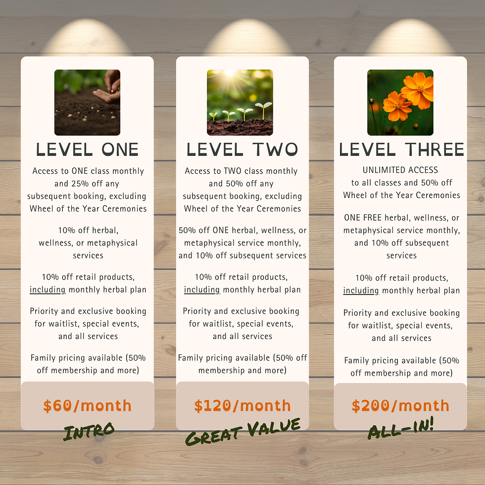 Alt Text: Explore wellness with tiered membership plans: Level One for as an introduction to what C+M can offer, Level Two offering great value with more perks, and Level Three for unlimited access and exclusive benefits.