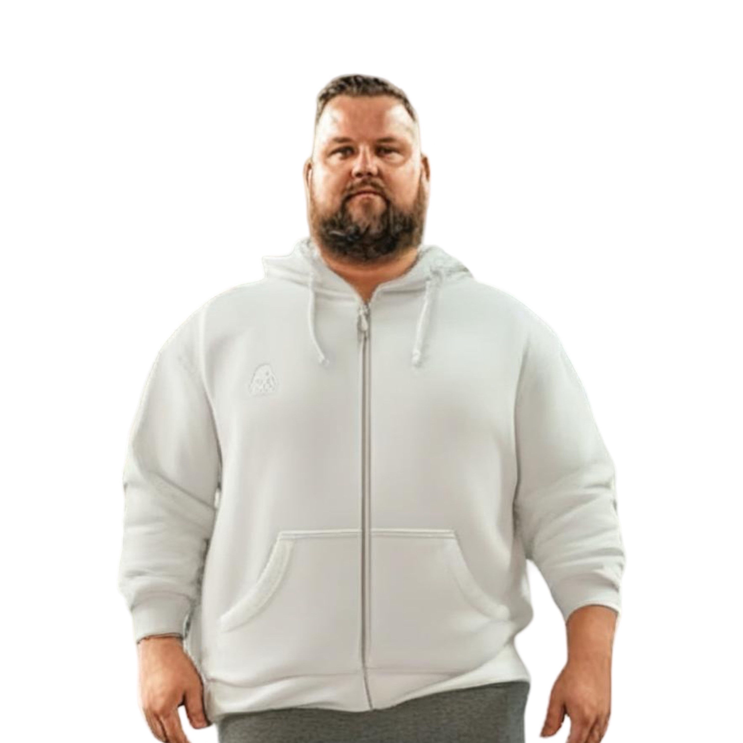 Classic White Zip-Up Hoodie – Holland Park, BA Logo, Premium Cotton Blend