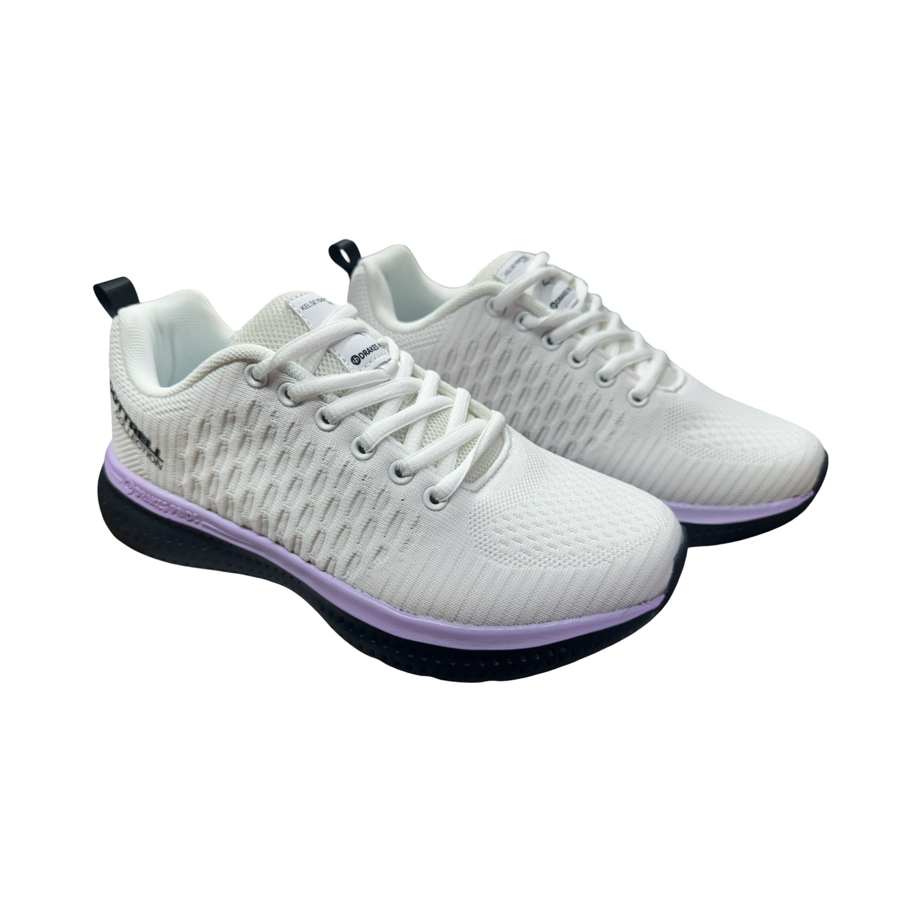Kelsey Cottrell Pursuit Ladies Bowls Shoe – White/Navy Purple Wide Fit