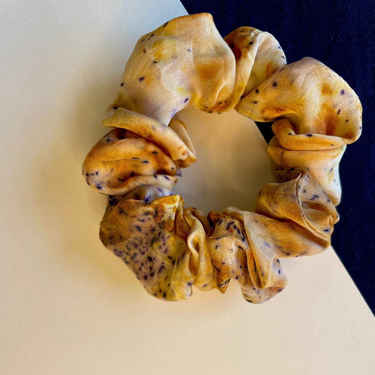 Chouchou en soie - orangé