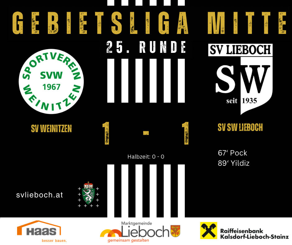 1:1 Unentschieden beim SV Weinitzen