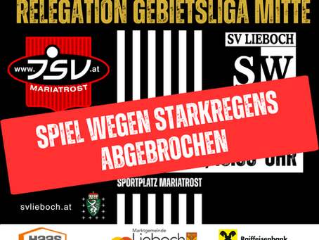 Relegation Hinspiel wegen Starkregens abgebrochen