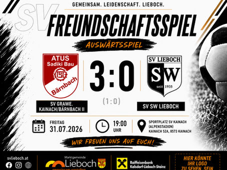 ENDERGEBNIS VORBEREITUNGSSPIEL gegen ATUS BÄRNBACH II