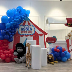 Circus Themed Birthday Party Decorations with Balloons