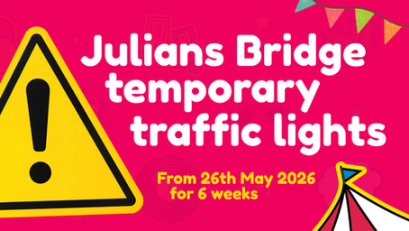 Julians Bridge temporary trafffic lights affecting Family Fest and Meadows Campsite