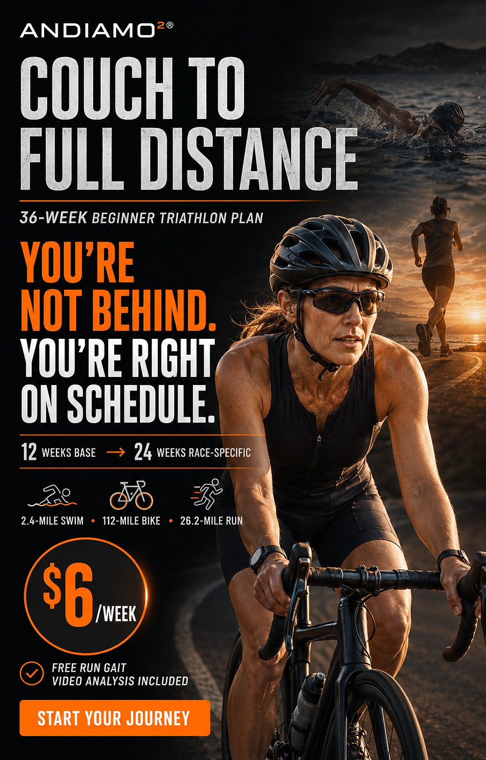 Beginner Couch to Full Distance Triathlon