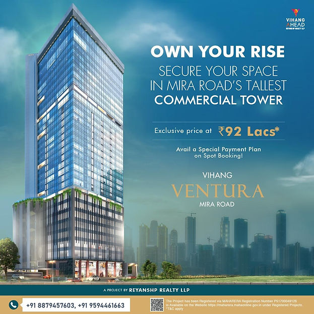 VIHANG VENTURA MIRA ROAD EAST, VIHANG AHEAD, VIHANG VENTURA, COMMERCIAL OFFICE SPACE FOR SALE