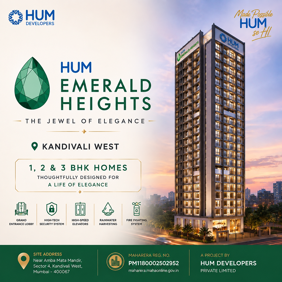 HUM Emerald Heights, HUM Emerald Heights Kandivali West, HUM Emerald Heights Mumbai, flats for sale in Kandivali West, new projects in Kandivali West, new residential projects in Kandivali West