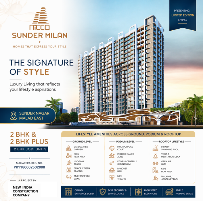 NICCO SUNDER MILAN MALAD WEST, NICCO MALAD WEST, NICCO SUNDER NAGAR, 2 BHK FOR SALE IN MALAD WEST, NEW AND UNDER CONSTRUCTION PROJECTS IN MALAD WEST