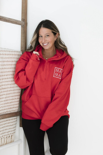 MAMA | OVERSIZED HALF ZIP HOODIE | Ashco The Mama Label