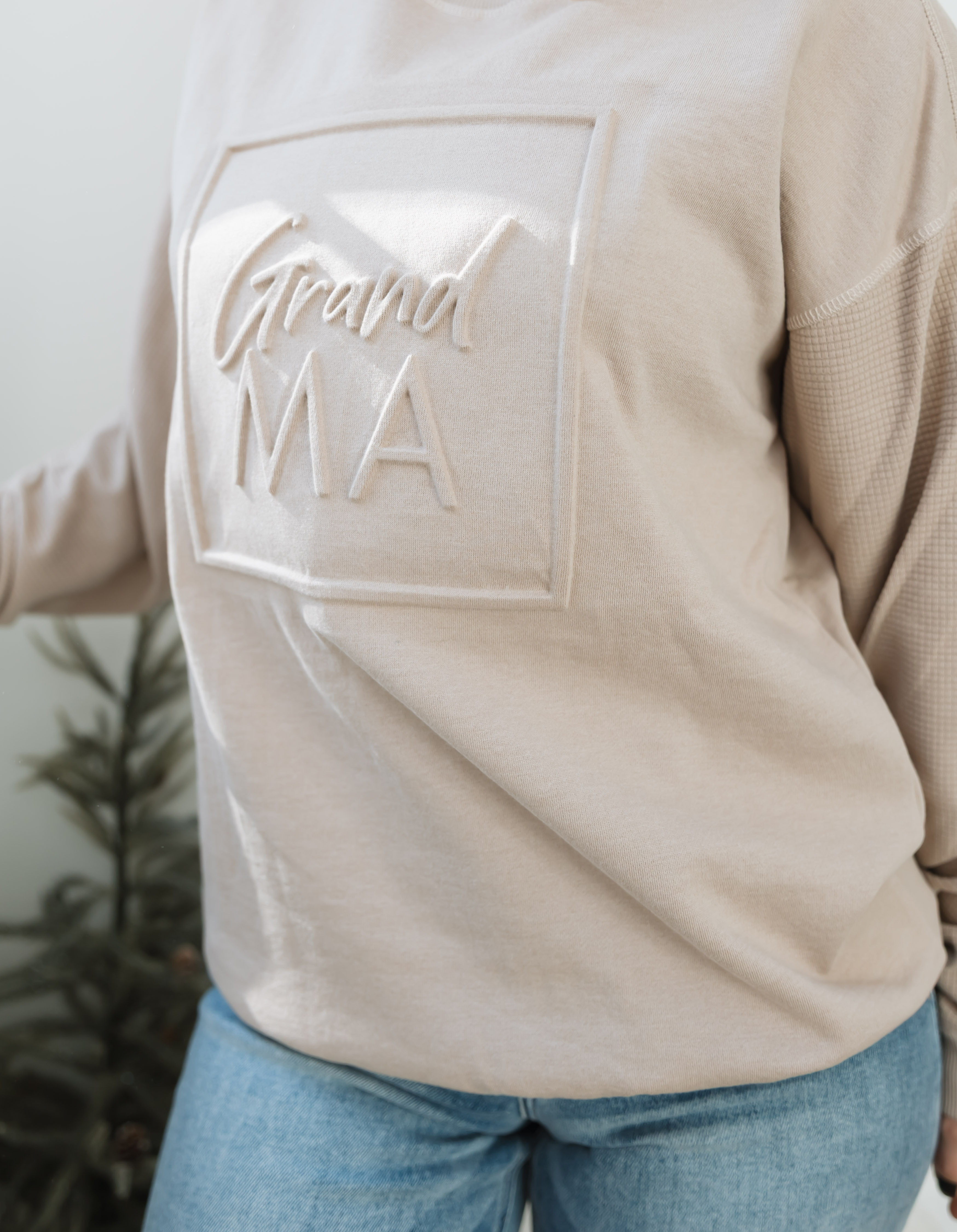 GRANDMA | WAFFLE SLEEVE SWEATSHIRT