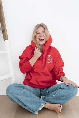 MAMA | OVERSIZED HALF ZIP HOODIE | Ashco The Mama Label