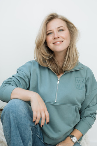 MAMA | HALF ZIP SWEATER | Ashco The Mama Label