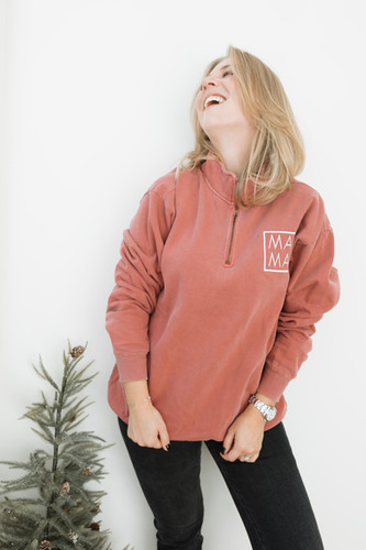 MAMA | VINTAGE QUARTER-ZIP SWEATSHIRT | Ashco The Mama Label