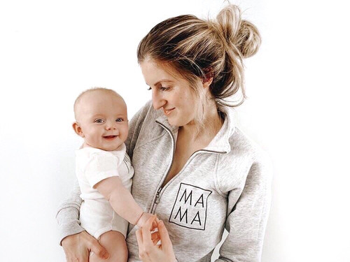 MAMA | HALF ZIP SWEATER | Ashco The Mama Label