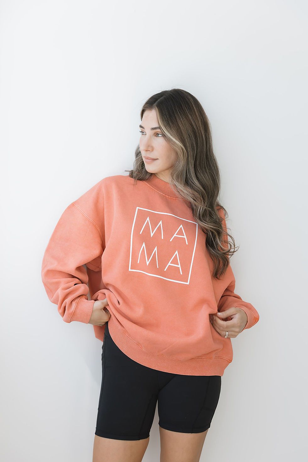 Thumbnail: Stylish and cozy casual outfit for moms, perfect for layering in fall or spring in terracotta from Ashco The Mama Label.