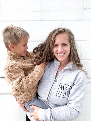 MAMA | HALF ZIP SWEATER | Ashco The Mama Label