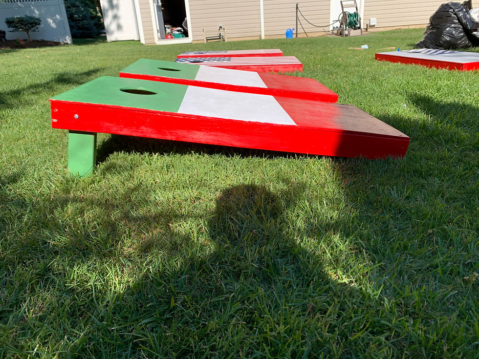 Thumbnail: Custom Cornhole Boards With Retractable Legs and Paint Job