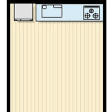 キッチン壁付け型配置イラスト