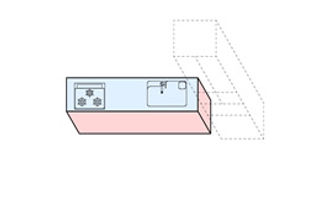 キッチンⅠ型配置イラスト