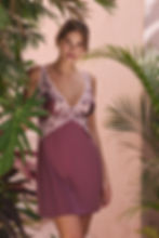 תמונה ממוזערת: MODERN AFFAIR בייבידול בצבע ורוד מעושן עם תחרה לבנה