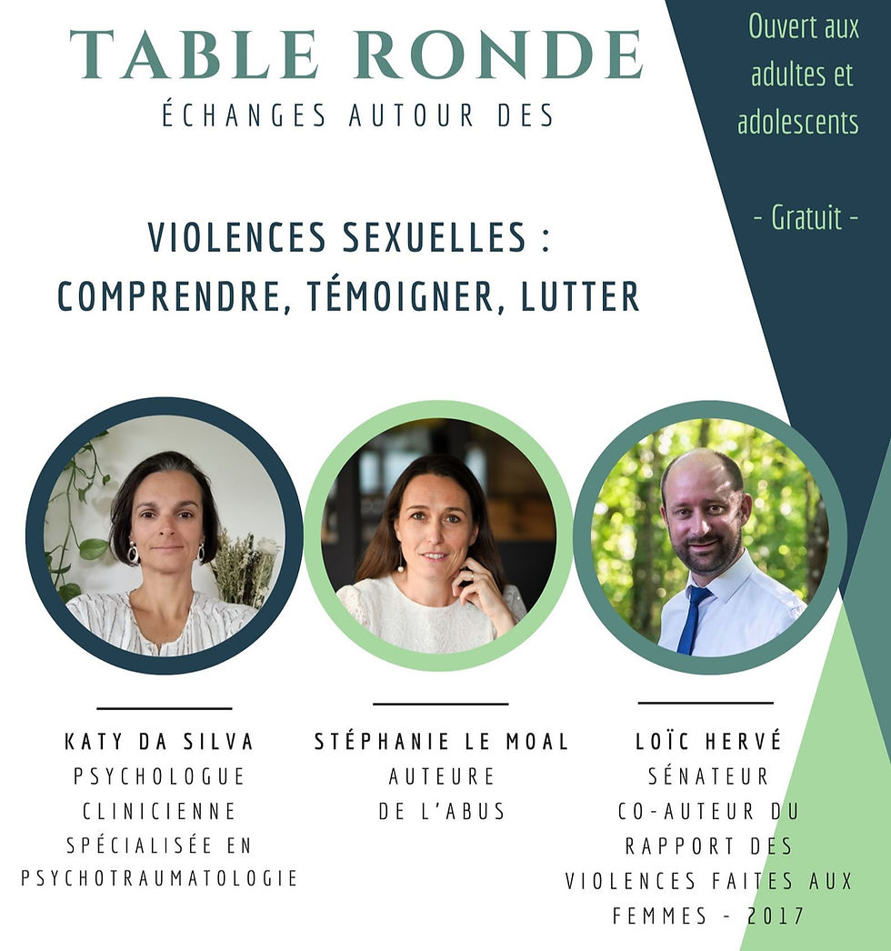 Table ronde Violences sexuelles : Témoigner, comprendre, lutter