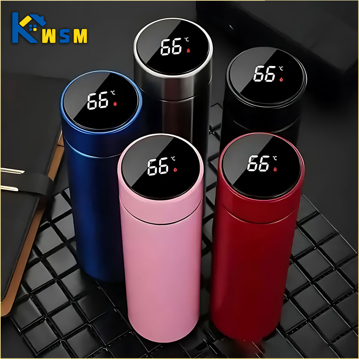 500ML Temperature Display Thermos Cup Stainless Steel Divided Thermos Bottle Out