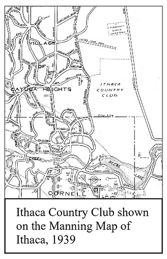Ithaca Country Club shown on the Manning Map of Ithaca, 1939.