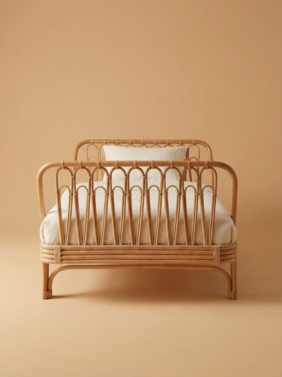VEKKA RATTAN BED - Bespoke furniture - Front view